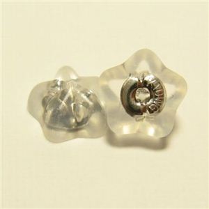 K10ハート＆星ダブルロックキャッチ 星 K10ホワイトゴールド【2個セット】