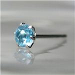 プラチナ誕生石ジュエルピアス ブルートパーズ