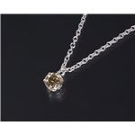 プラチナ ライトブラウンダイヤモンドペンダント/ネックレス0.2ct（シルバーチェーン）
