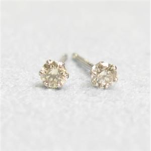 プラチナ0.1ctライトブラウンダイヤモンドピアス