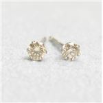 プラチナ0.1ctライトブラウンダイヤモンドピアス
