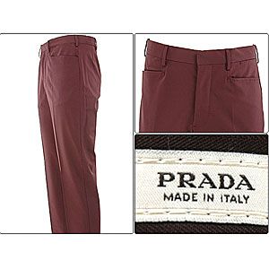 PRADA プラダ パンツ UPA252 ポリエステル エンジ色 イタリアサイズ50
