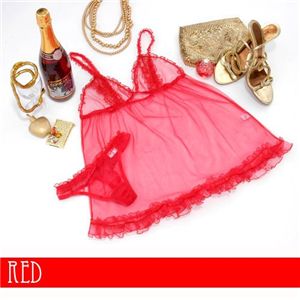 ベビードール＆ショーツセット レッド＆ブラック