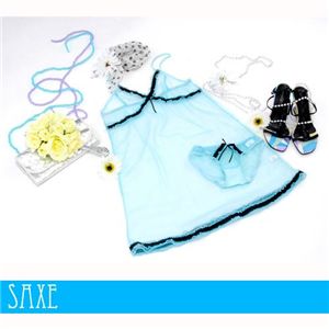 ベビードール＆ショーツセット ピンク＆サックス