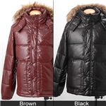 Penfield(ペンフィールド) レイヤードポケット 艶出しダウンジャケット　10216651 ブラウン LL