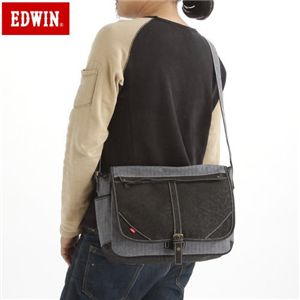 EDWIN(エドウイン) ユニセックス グランドヘリンボーン メッセンジャーバッグ チャコール