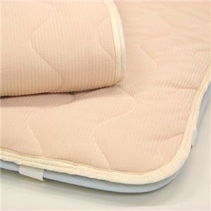 ストライプ柄フリース敷パッド　お得な同色2枚組 ベージュ