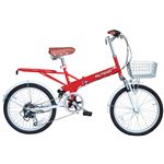 MYPALLAS（マイパラス） M-60 折畳自転車20型・6SP・Wサス M-60B レッドホワイト