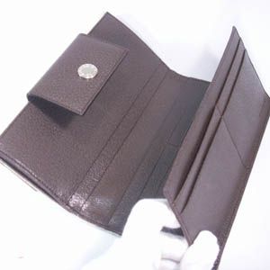 BVLGARI(ブルガリ)　#22248 Woman wallet long treble 16 CC Lettere fabric beige/pigskin chocolate/P