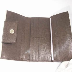 BVLGARI(ブルガリ)　#22248 Woman wallet long treble 16 CC Lettere fabric beige/pigskin chocolate/P