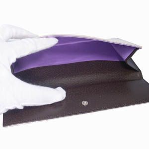 BVLGARI(ブルガリ)　#22248 Woman wallet long treble 16 CC Lettere fabric beige/pigskin chocolate/P