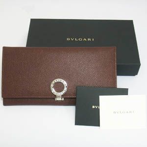 ブルガリ(BVLGARI)23296 長財布 ブラウン〔ロゴクリップホルダー〕