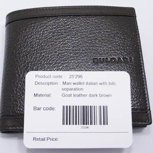 BVLGARI(�֥륬��)��#25296 Man wallet italian with bills separation Goat leather dark brown/calf leather dark brown