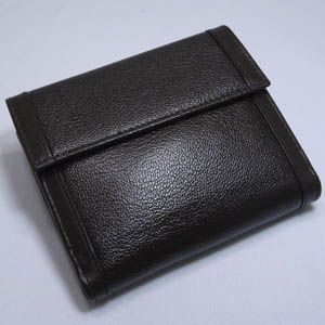 BVLGARI(�u���K��)�@#25216 Woman wallet 2 folds Goat leather dark brown/calf leather dark brown/G