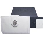 BVLGARI(ブルガリ)　#25250 Woman wallet 2 folds with frame Goat leather chalk/calf leather chalk/P