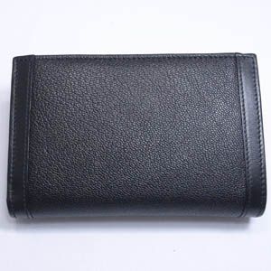 BVLGARI(ブルガリ) #25251 Woman wallet 2 folds with frame Goat leather black/calf leather black/G
