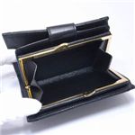 BVLGARI(�֥륬��)��#25251 Woman wallet 2 folds with frame Goat leather black/calf leather black/G