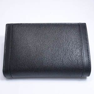 BVLGARI(�֥륬��)��#26238 Woman wallet 2 folds with frame Goat leather black/calf leather black/P