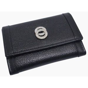 BVLGARI(uK)@#26276 Small coin 3 compartments Goat leather black/calf leather black/P