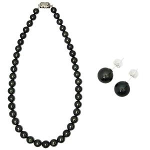 【鑑別付】タヒチ産真珠 T-1 8〜10mm ネックレス+ピアスセット（ケース付）