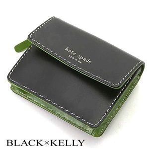 kate spade(ケイトスペード） キーリング付コインケース AS005070 BLACK×KELLY/038