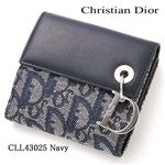 Christian Dior（クリスチャンディオール） Wホック財布 CLL43025　ネイビー