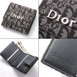 通販専門店 Christian Dior（クリスチャンディオール） Wホック財布 LDC43025 ブラック