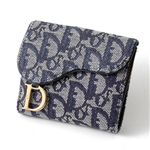 Christian Dior　トロッター　ダブルホック財布　SLO43025 B3・Blue×Oro