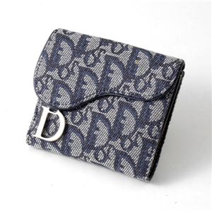 Christian Dior　トロッター　ダブルホック財布　SLO43025 B3A3・Blue×Argent