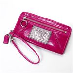 COACH(コーチ) POPPY ラウンドジップジップパテント長財布 SV/MJ-Magenta