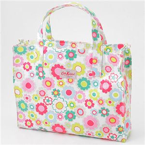 Cath Kidston(キャスキッドソン) オイルクロスキャリーオールバッグ 253826・Electric Flowers White