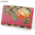 COACH(コーチ) 折り財布 シグネチャーストライプ フローラル コンパクト クラッチ 41416 