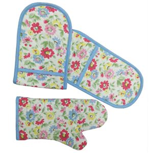 Cath kidston(キャスキッドソン) Double Oven Glove&Oven Mittセット Prarie/Multi