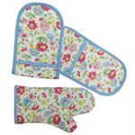 Cath kidston(キャスキッドソン) Double Oven Glove&Oven Mittセット Prarie/Multi