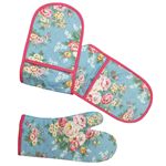 Cath kidston(キャスキッドソン) Double Oven Glove&Oven Mittセット CandyFlowers/Blue