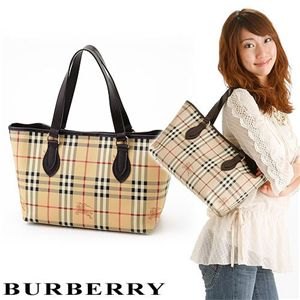 BURBERRY(バーバリー) クラシックチェックトートバッグ LL SM NICKIE ベージュ×チョコレート