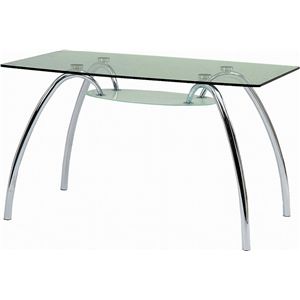 ガラスダイニングテーブル T4813 クリア･ホワイト/クロム