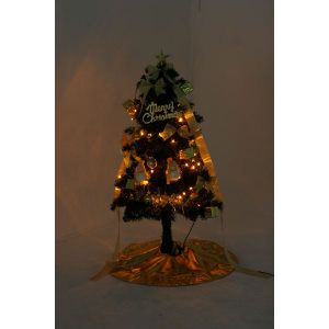 ブラックツリー ゴールド オーナメント90cm 20イエローLED