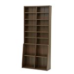 本棚/書棚90 ハイタイプ 幅90cm×奥行29.5cm×高さ200cm 可動棚8枚/固定棚6枚付き ブラウン