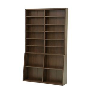 本棚/書棚120 ハイタイプ 幅120cm×奥行29.5cm×高さ200cm 可動棚8枚/固定棚6枚付き ブラウン