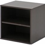 キューブボックス/カラーボックス 棚付き 幅34.5cm×奥行29.5cm×高さ34.5cm ブラウン