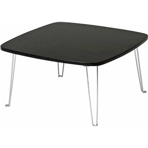 カラーテーブル/折りたたみテーブル 角60 正方形(幅60cm×奥行60cm) ブラック(黒)