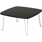 カラーテーブル/折りたたみテーブル 角60 正方形(幅60cm×奥行60cm) ブラック(黒)