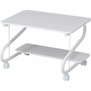 カラーPCデスク(パソコンデスク) 【ロータイプ】 ダック WH 幅60cm キャスター付き ホワイト（白）