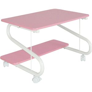 カラーPCデスク(パソコンデスク) 【ロータイプ】 ダック PK 幅60cm キャスター付き ピンク