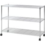 テレビ台/テレビボード/メタルTVラック3段 スチール 幅75cm×奥行35cm キャスター付き MTV-3CR クロム