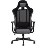 360度回転式リクライニングチェア/レーシングチェア ダカール 昇降機能/肘掛け/ヘッドクッション/キャスター付き
