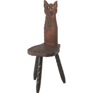 フラワースタンド(花台)/ピッグフェイススツール ブタ柄 木製(パイン材) 高さ82cm ［インテリア/ガーデン家具］
