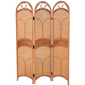 パーテーション/スクリーン3連 高さ150cm 木製(籐) アジアン調 S-150-3