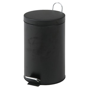ダストボックス/スチール ラウンドペダルペール 20L ブラック(黒)